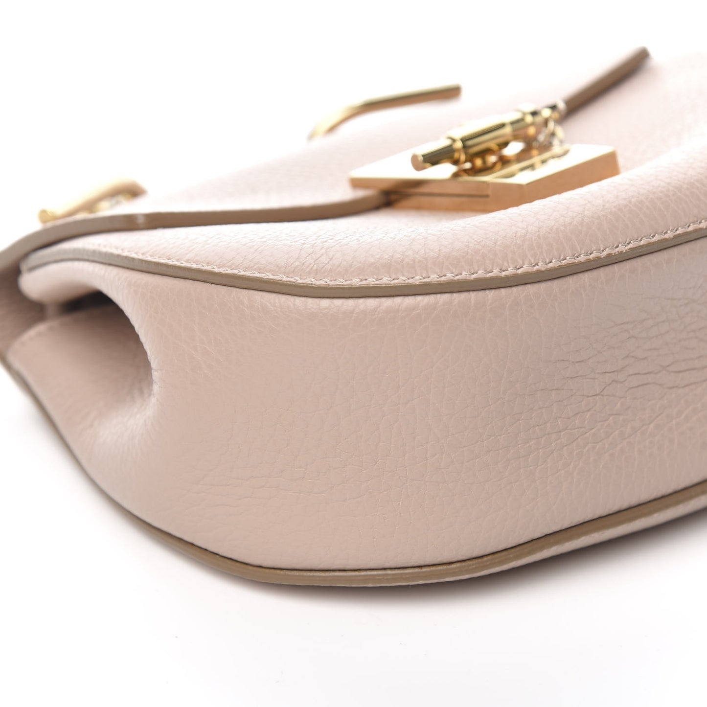 Grained Lambskin Mini Drew Shoulder Bag Cement Pink