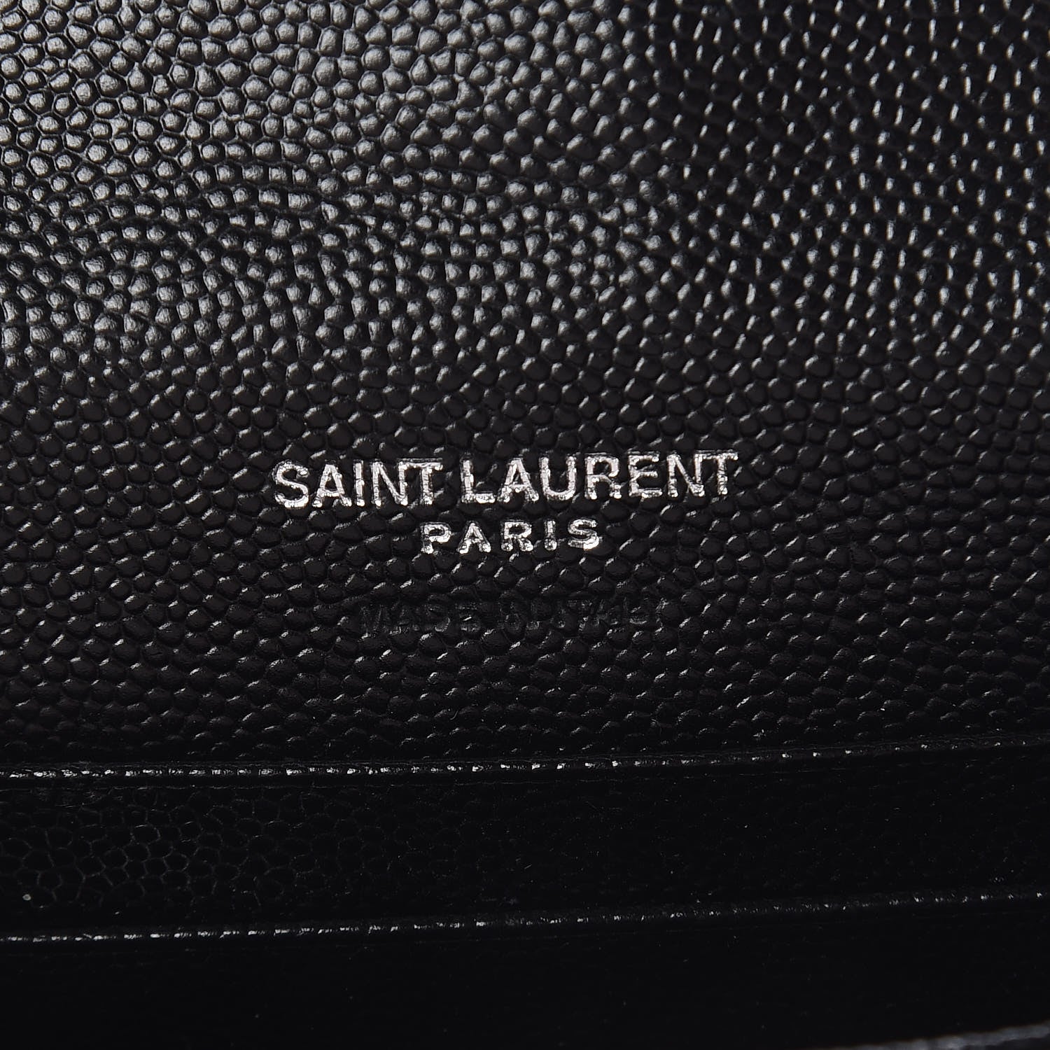 Saint Laurent Grain De Poudre Matelasse Chevron Small Monogram Envelope Wallet Black 6 of 6