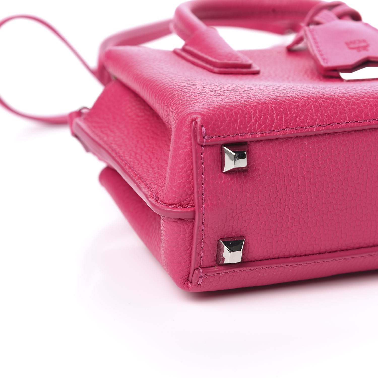 MCM Grained Calfskin X-Mini Milla Tote Beetroot Pink 7 of 9