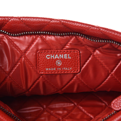 Chanel Caviar Quilted CC Beauty Clutch Red 6 of 8