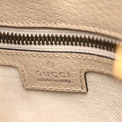 Gucci GG Supreme Monogram Textured Dollar Calfskin Small Retro Interlocking G Tote Bag Beige Mystic White Oatmeal 6 of 10