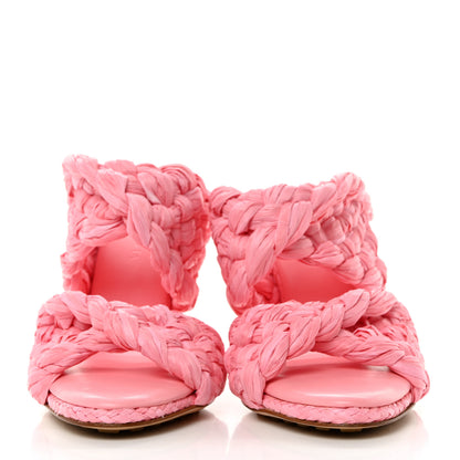 Bottega Veneta Raffia Twisted Intrecciato Stretch Mule Sandals 35 Blossom 2 of 9