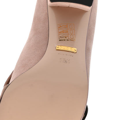 Gucci Kid Scamosciato GG Marmont Fringe 50mm Loafer Pumps 37.5 Crystal Pink 6 of 11