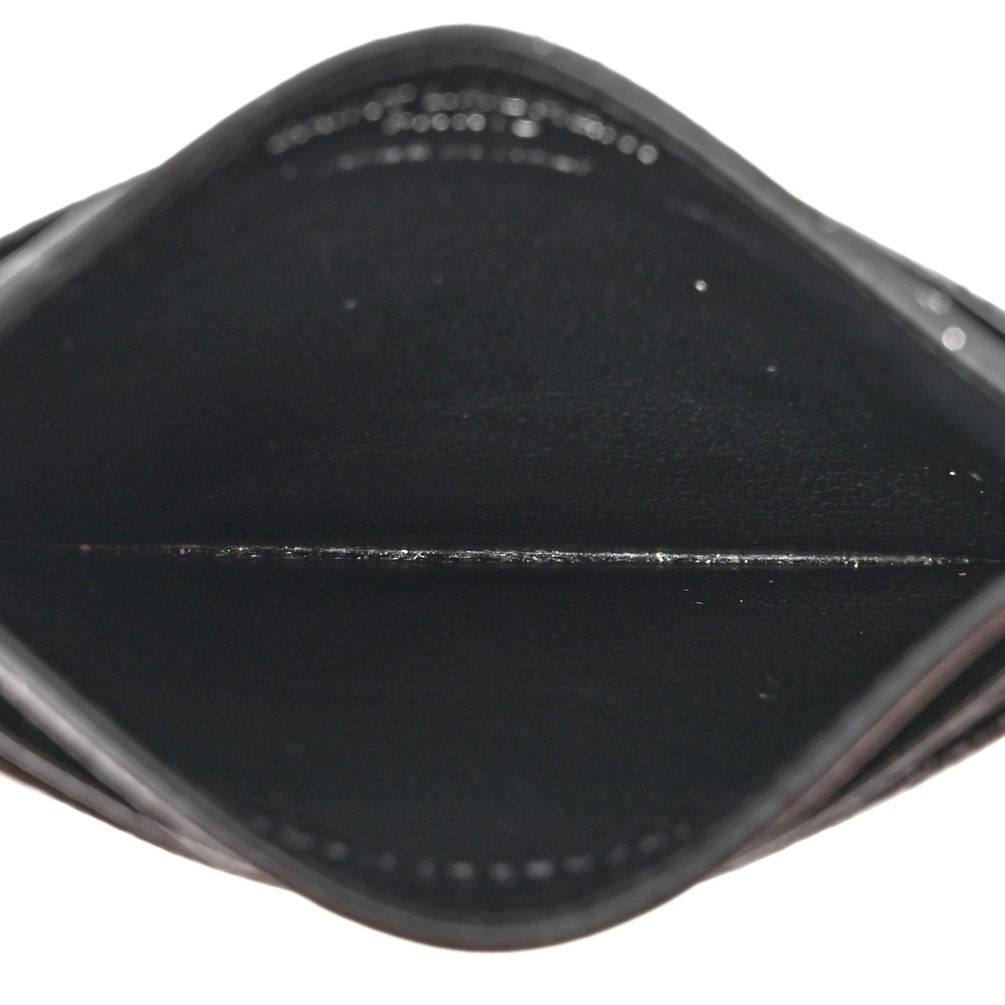 Grain De Poudre Matelasse Chevron Monogram Credit Card Case Black