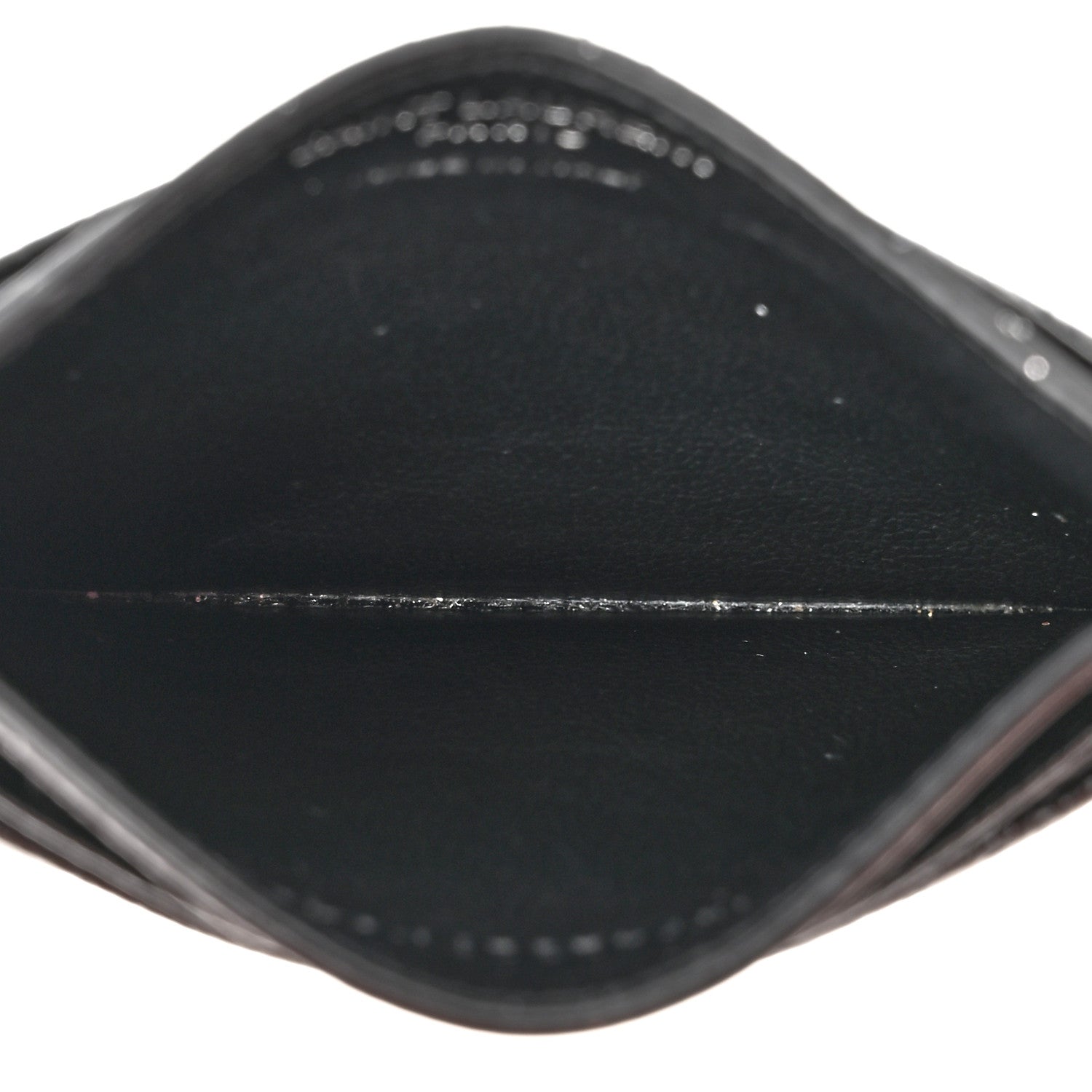 Saint Laurent Grain De Poudre Matelasse Chevron Monogram Credit Card Case Black 5 of 14