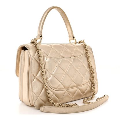 Chanel Metallic Lambskin Quilted Small Trendy CC Flap Dual Handle Bag Gold 3 of 14