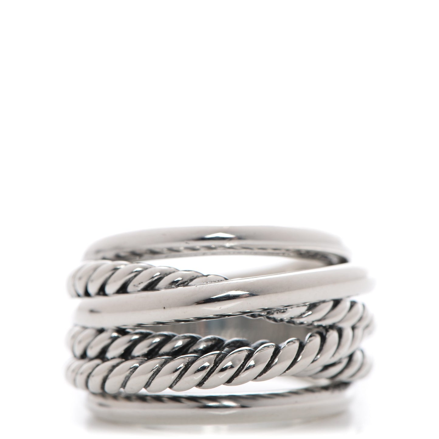 Sterling Silver 15mm Narrow Crossover Cable Ring 51.5 6