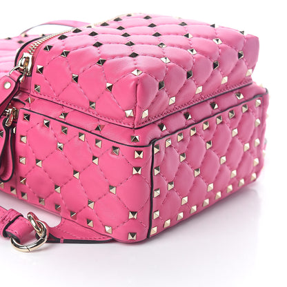 Valentino Garavani Nappa Quilted Mini Rockstud Spike Backpack Peony 8 of 9
