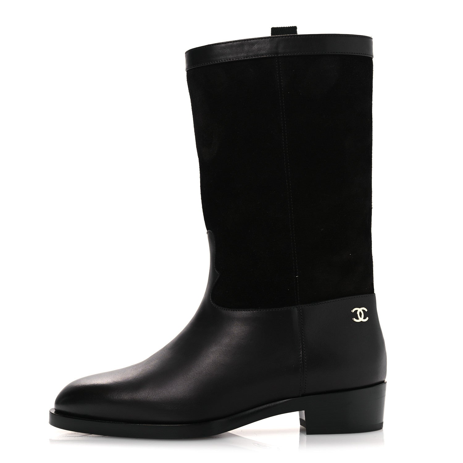 Chanel Suede Calfskin CC Short Boots 37 Black 1 of 11