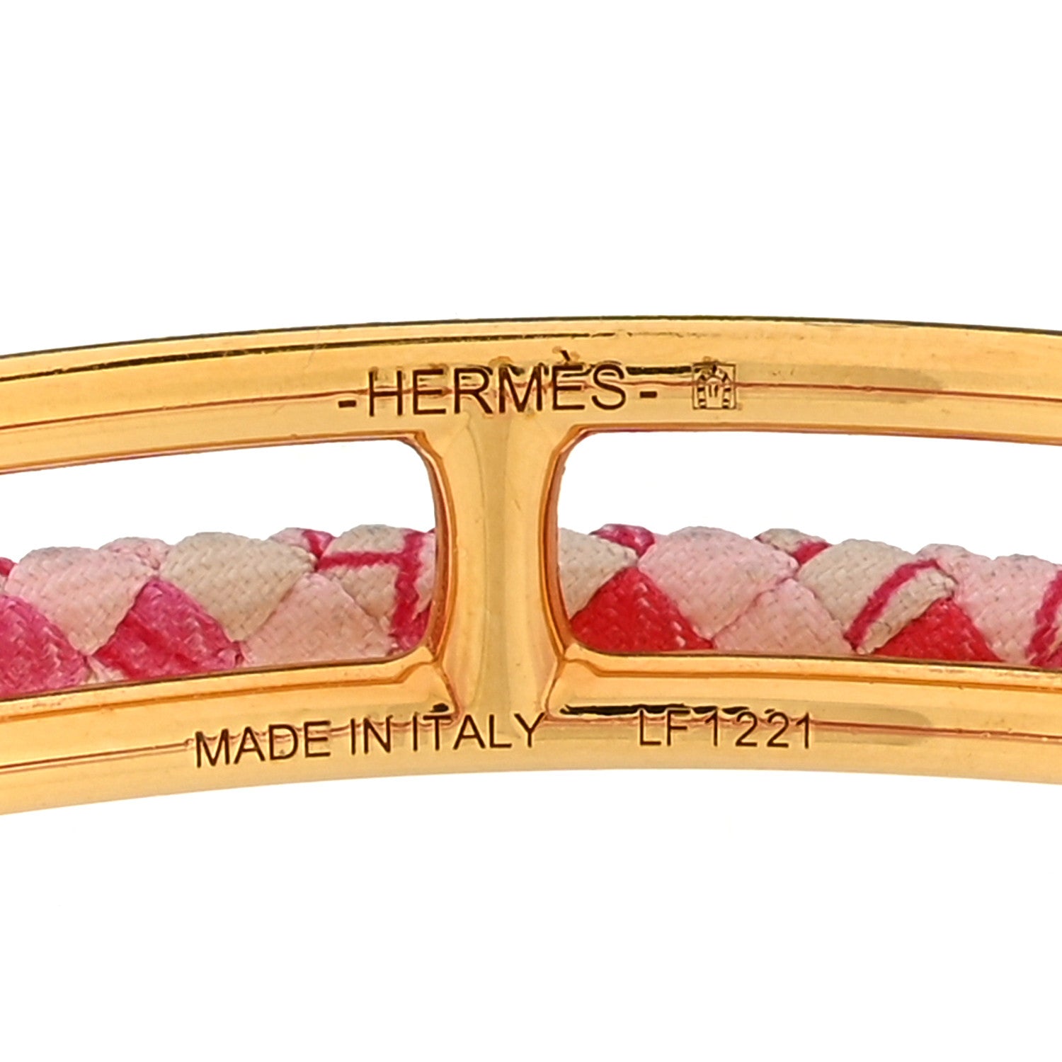 Hermes Silk Printed Astrologie Nouvelle Roulis Double Tour Bracelet Pink 3 of 3