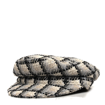 Chanel Cotton Tweed CC Beret L White 1 of 10