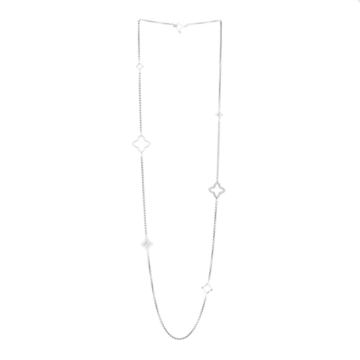 David Yurman Sterling Silver 25mm Quatrefoil Chain Necklace 3 of 4