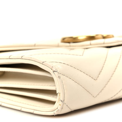 Gucci Calfskin Matelasse GG Marmont Chain Wallet Mystic White 8 of 10