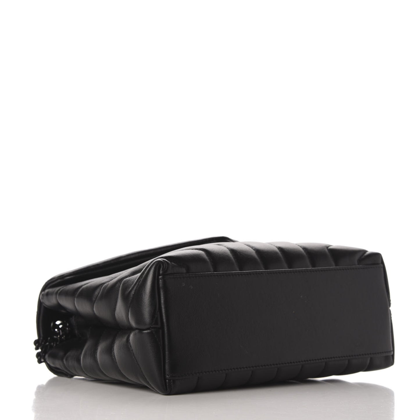 Calfskin Y Quilted Monogram Small Loulou Chain Satchel Black