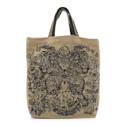 Christian Dior Canvas Print Cruise Tote Ivory Black 1 of 8