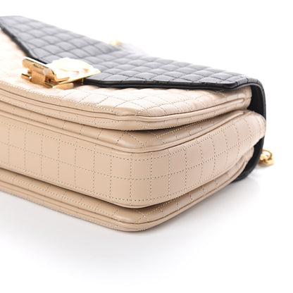Celine Calfskin Quilted Medium C Bag Black Beige 8 of 8