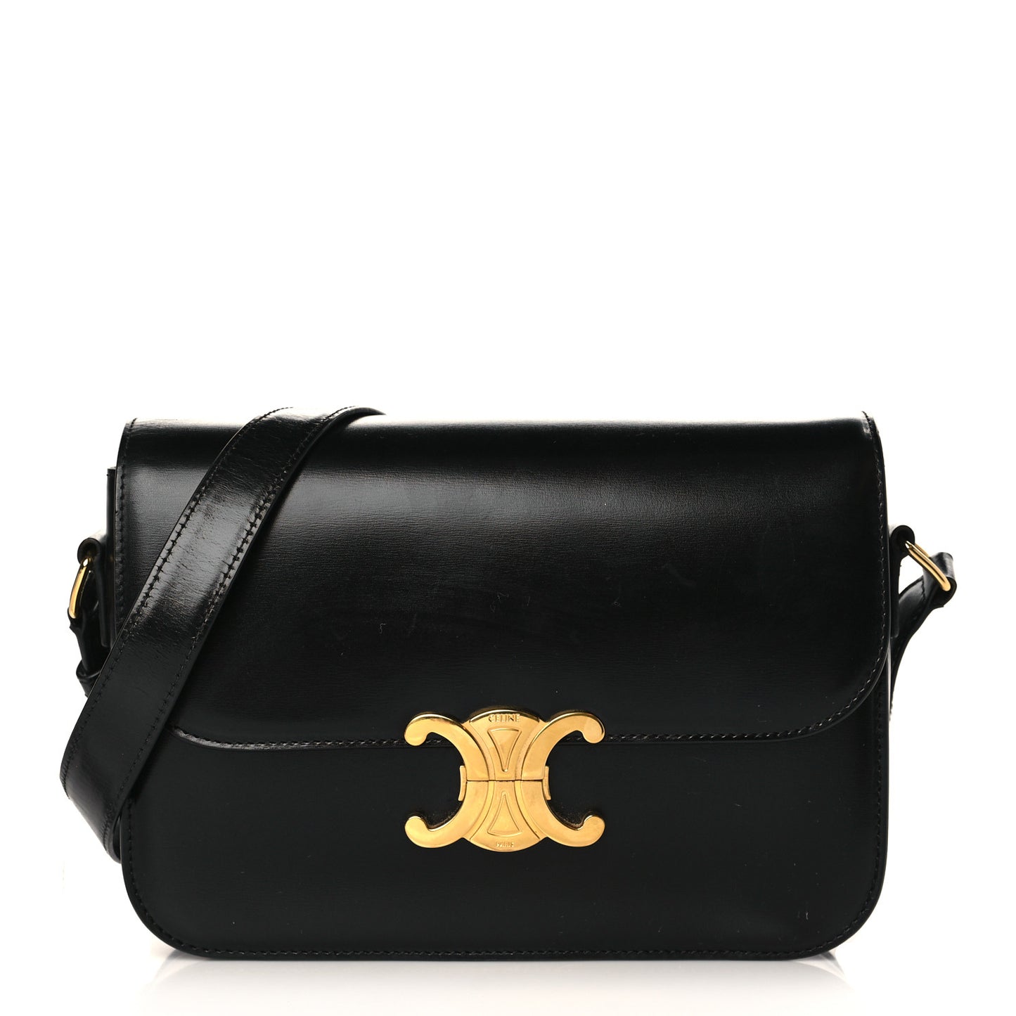Shiny Calfskin Medium Triomphe Black