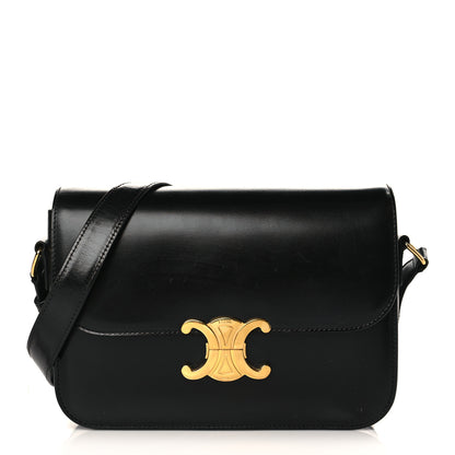 Celine Shiny Calfskin Medium Triomphe Black 1 of 9