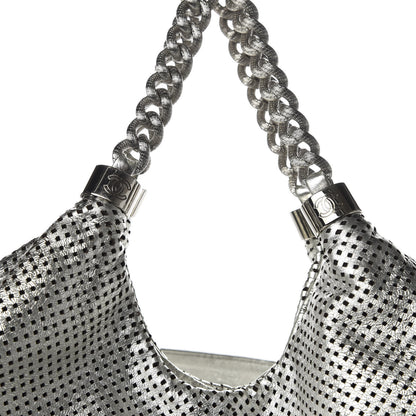 Chanel Metallic Glazed Calfskin Perforated Large Rodeo Drive Tote Silver 7 of 10