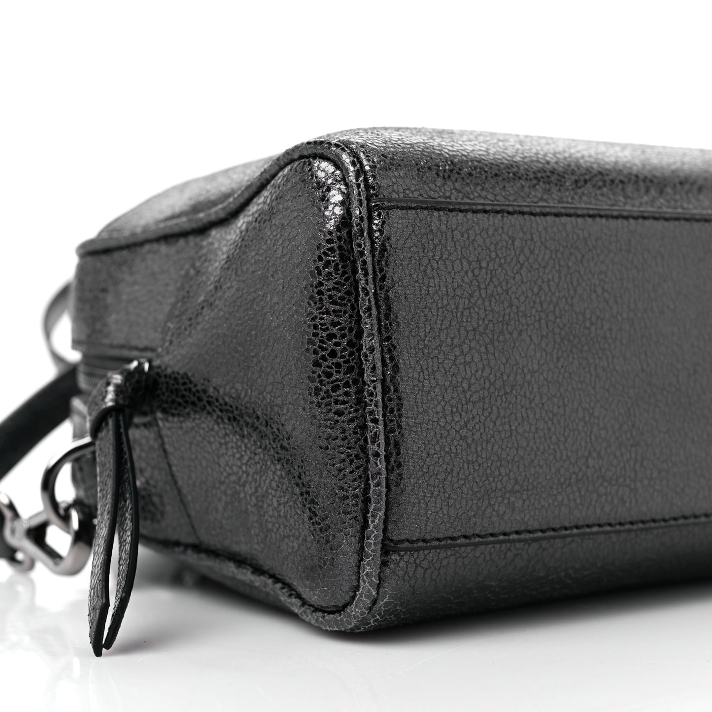Metallic Calfskin Virtus Bowling Bag Grey
