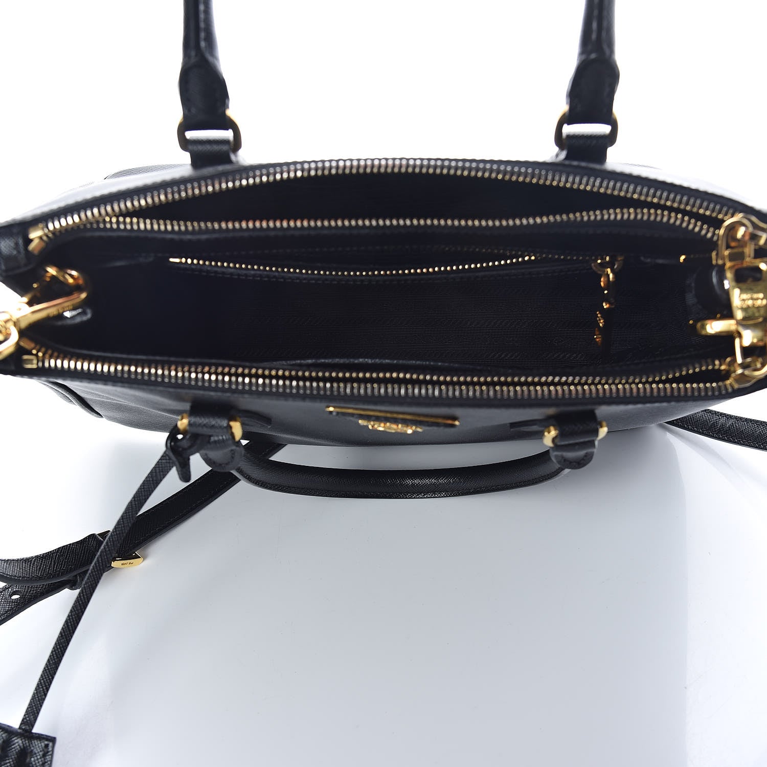 Prada Saffiano Small Galleria Double Zip Tote Black 7 of 14