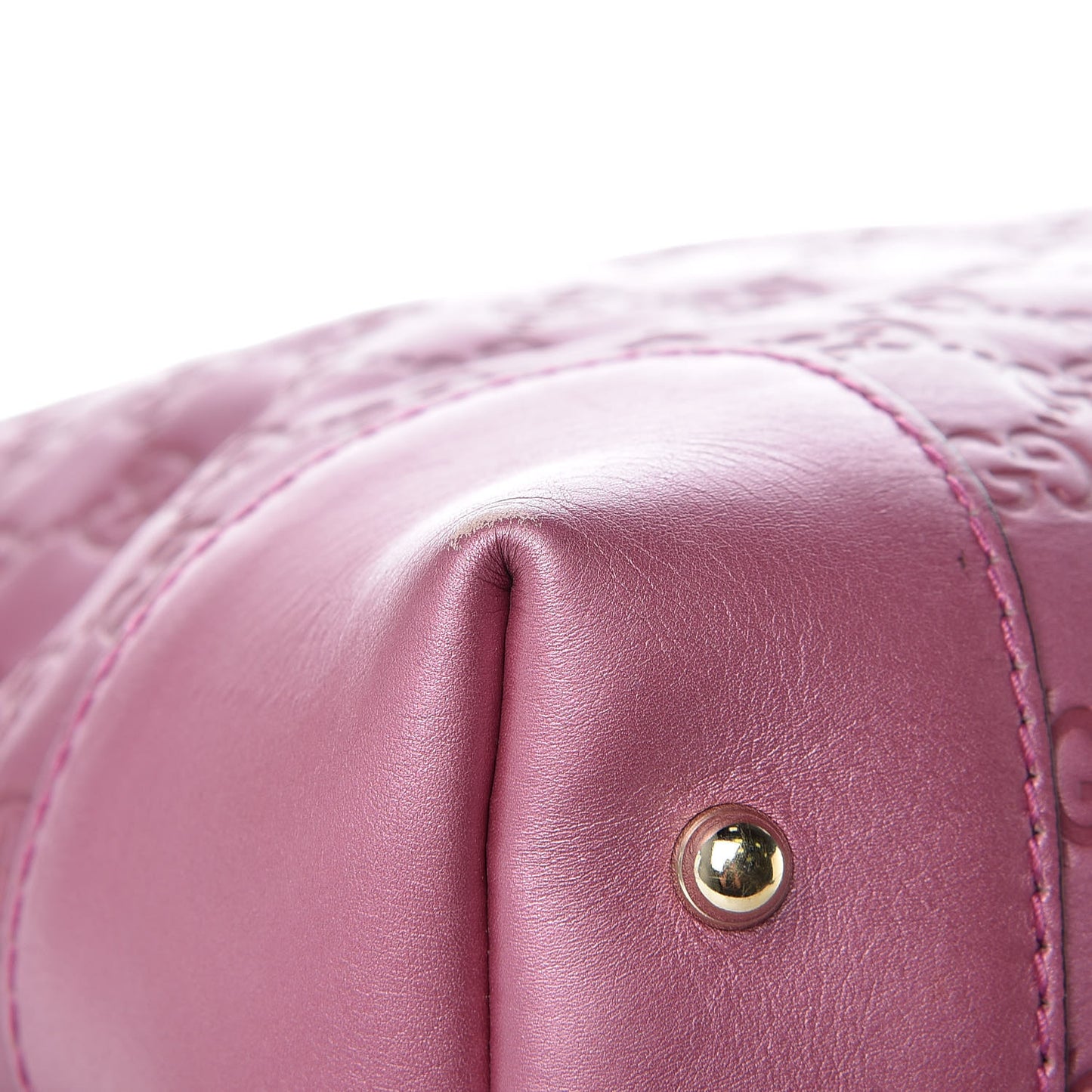 Metallic Soft Guccissima Large Heart Bit Charm Top Handle Tote Fresia Rose