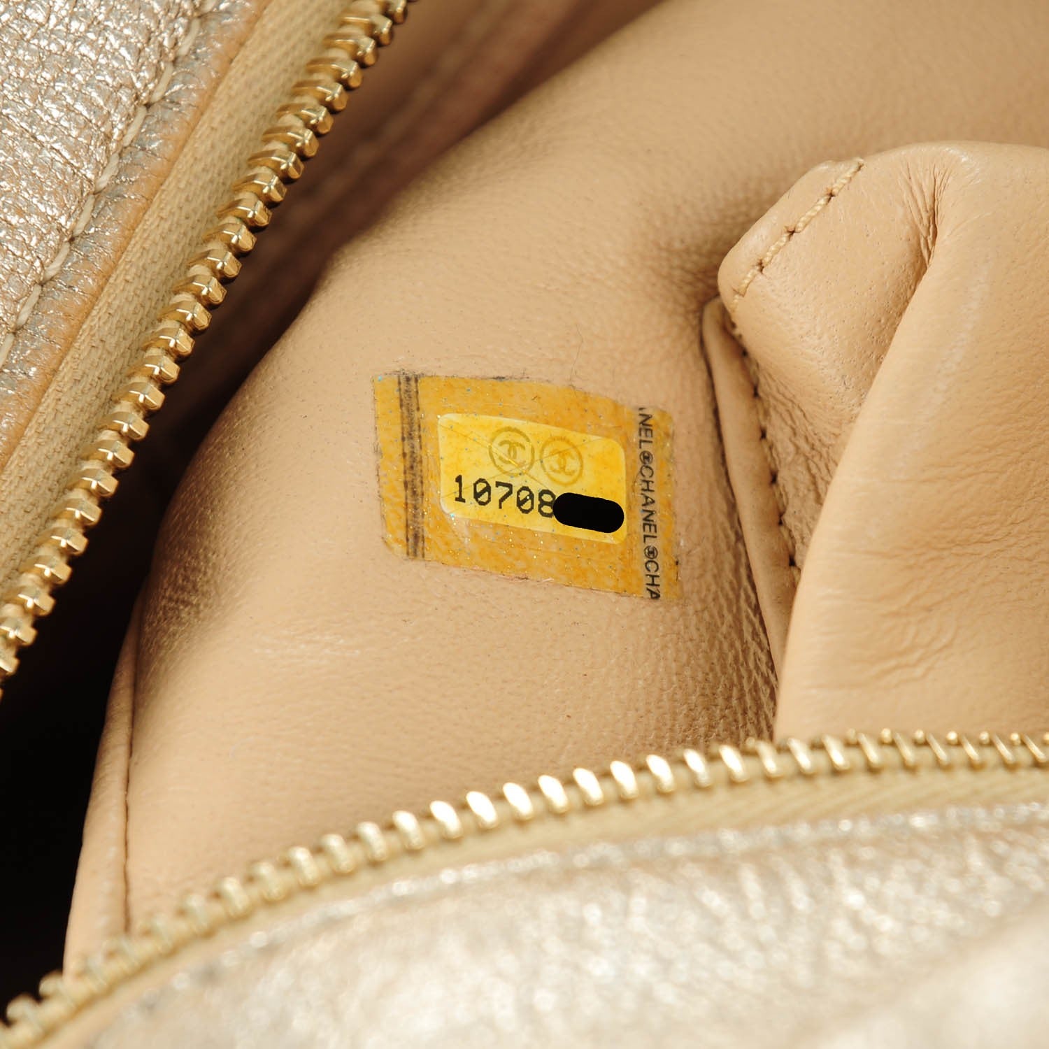 Chanel Metallic Goatskin Medium Luxe Ligne Bowler Gold 7 of 7