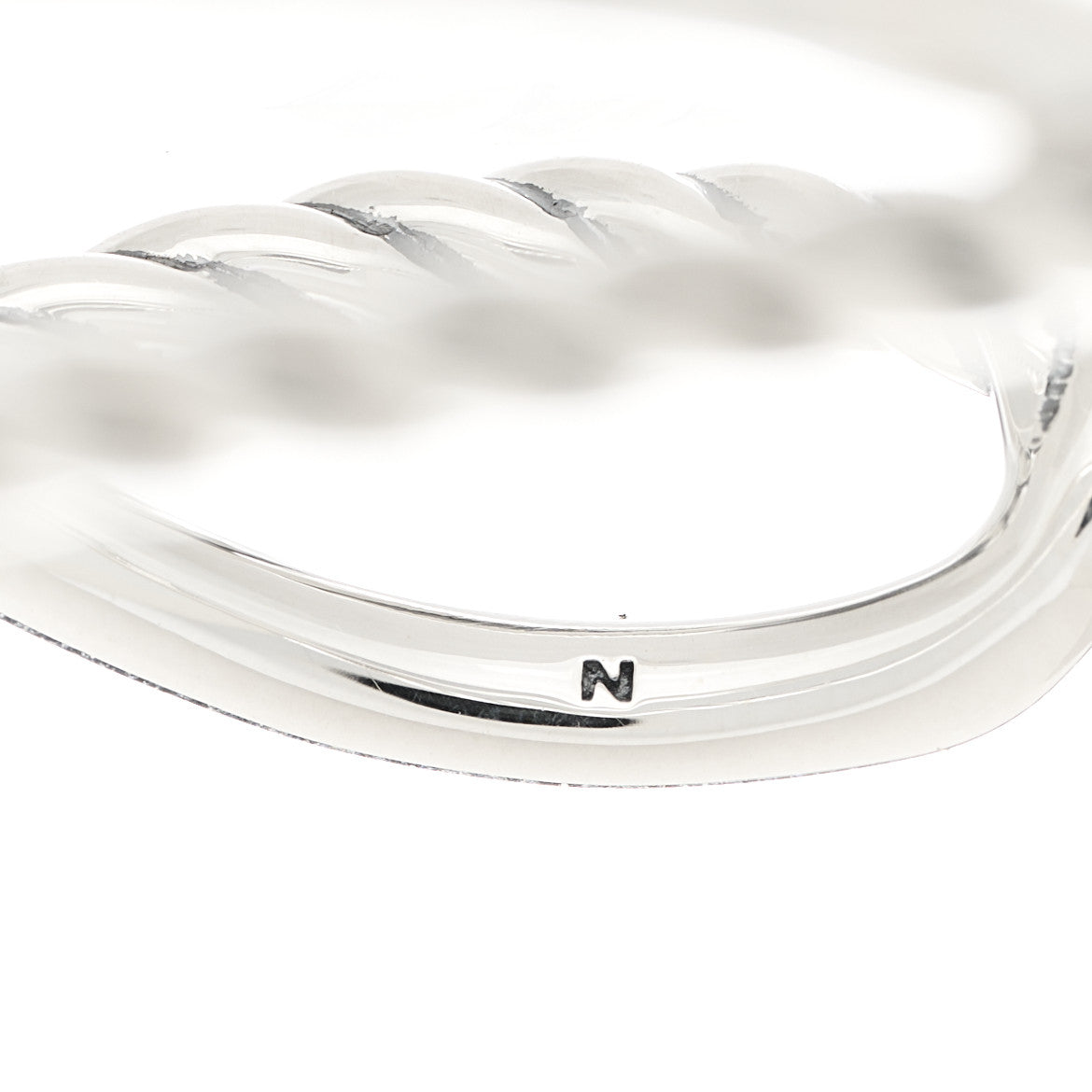 David Yurman Sterling Silver Crossover Cable Hoop Earrings 4 of 5