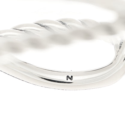 David Yurman Sterling Silver Crossover Cable Hoop Earrings 4 of 5