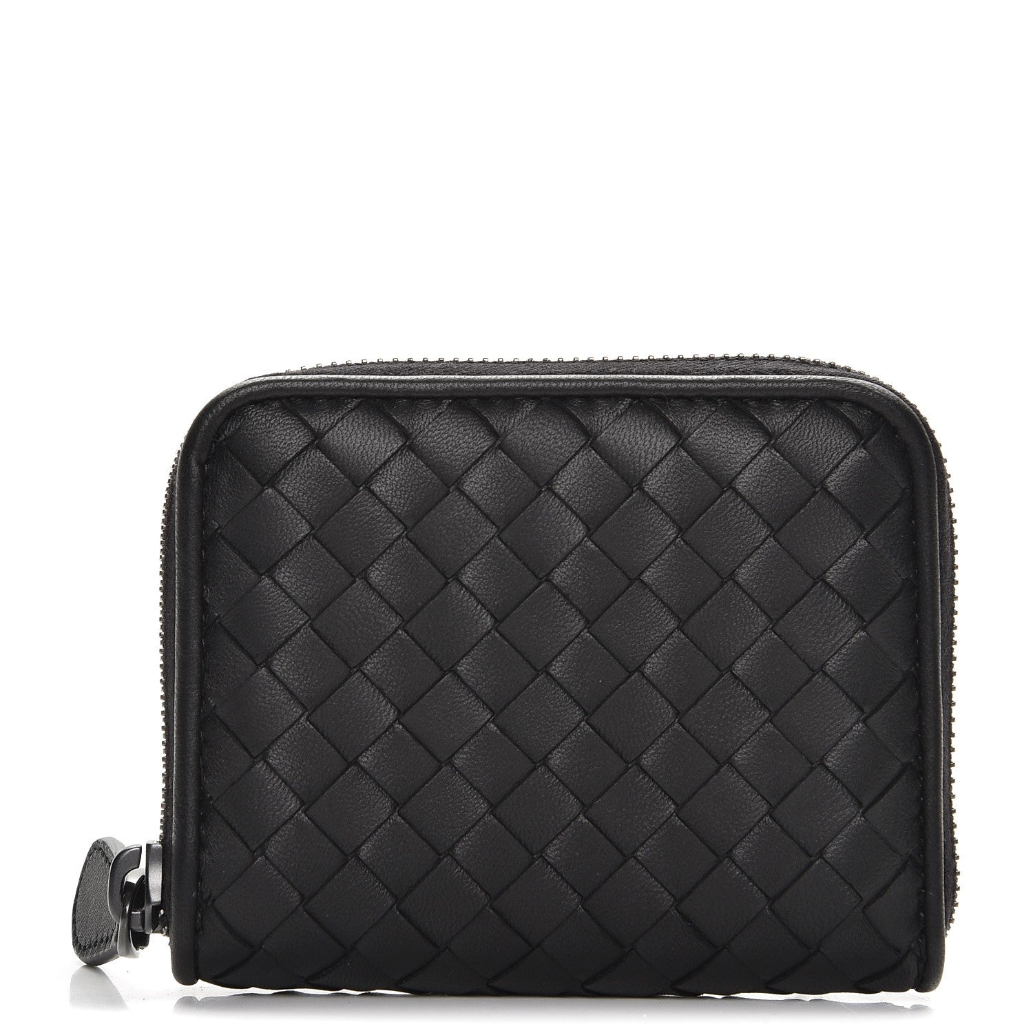 Bottega Veneta Nappa Intrecciato Zip Around Coin Purse Nero Black 1 of 8