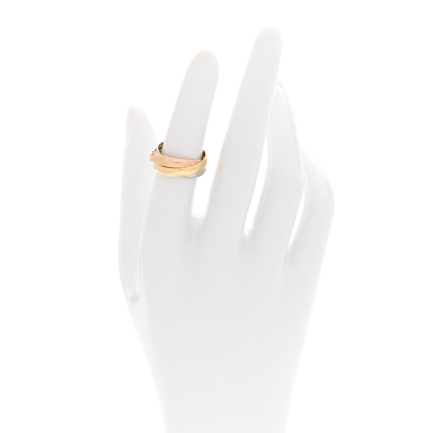 Cartier 18K Pink Yellow White Gold Classic Les Must De Cartier Trinity Ring 51 5.75 2 of 4