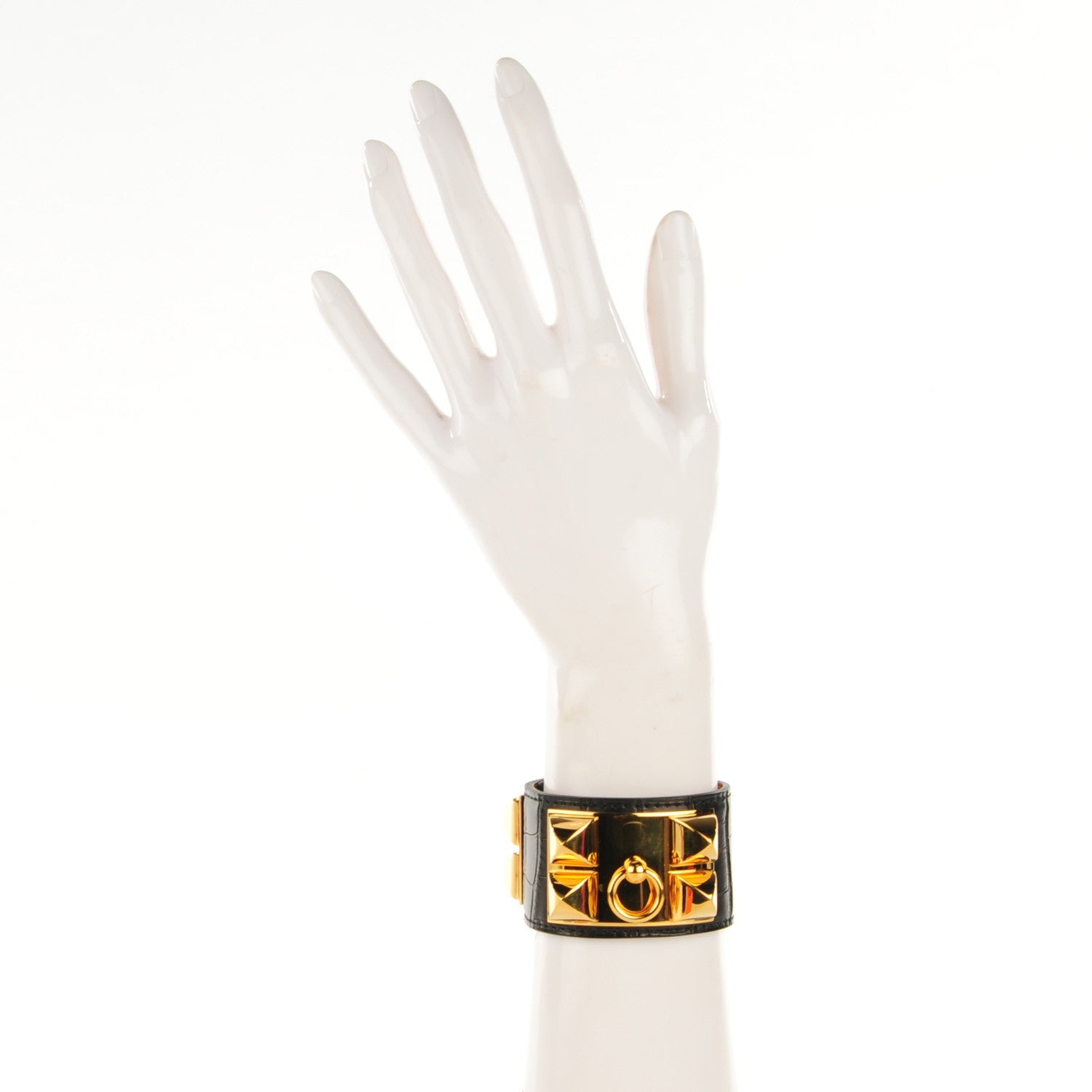 Hermes Matte Alligator Collier De Chien CDC Bracelet S Black 2 of 6