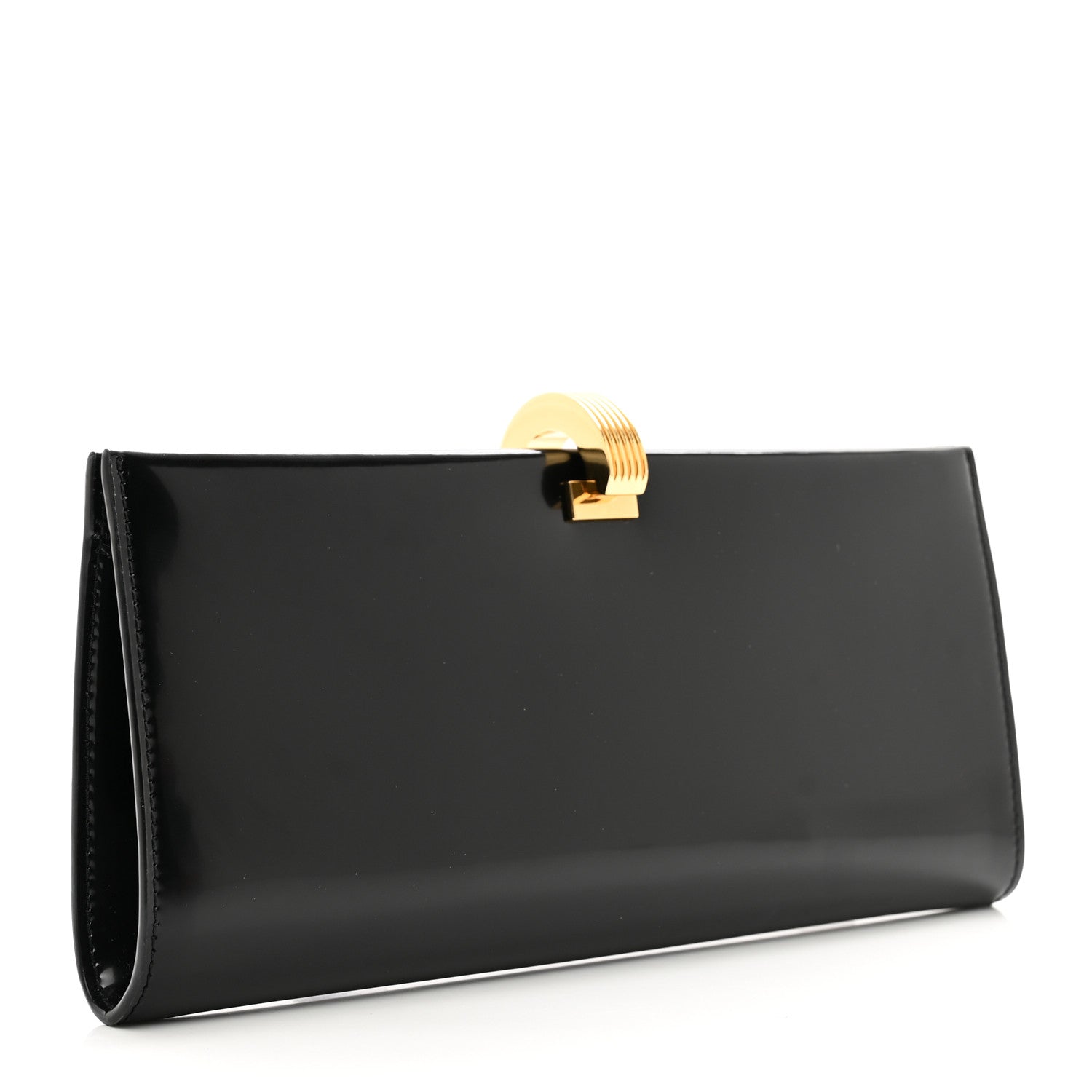 Saint Laurent Patent Daria Clutch Black 3 of 6