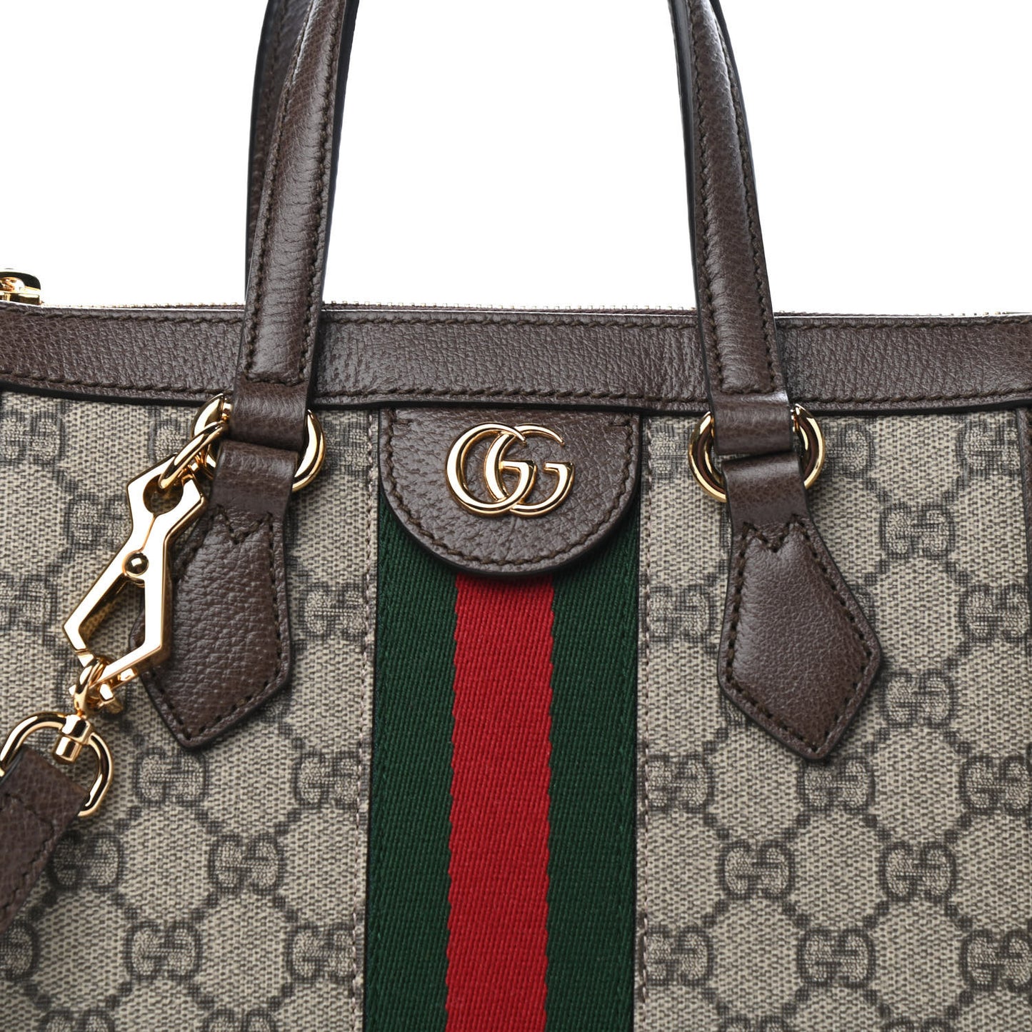 GG Supreme Monogram Small Ophidia Tote Bag Brown
