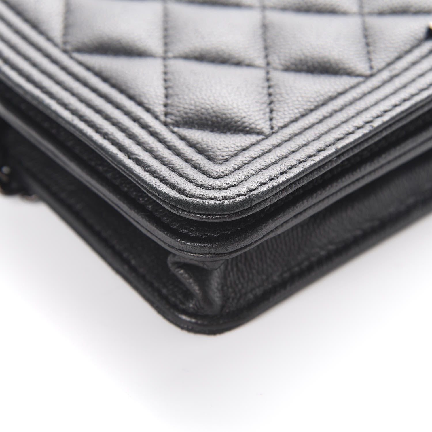 Chanel Caviar Quilted Boy Wallet On Chain WOC So Black 9 of 16