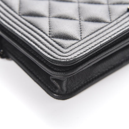 Chanel Caviar Quilted Boy Wallet On Chain WOC So Black 9 of 16