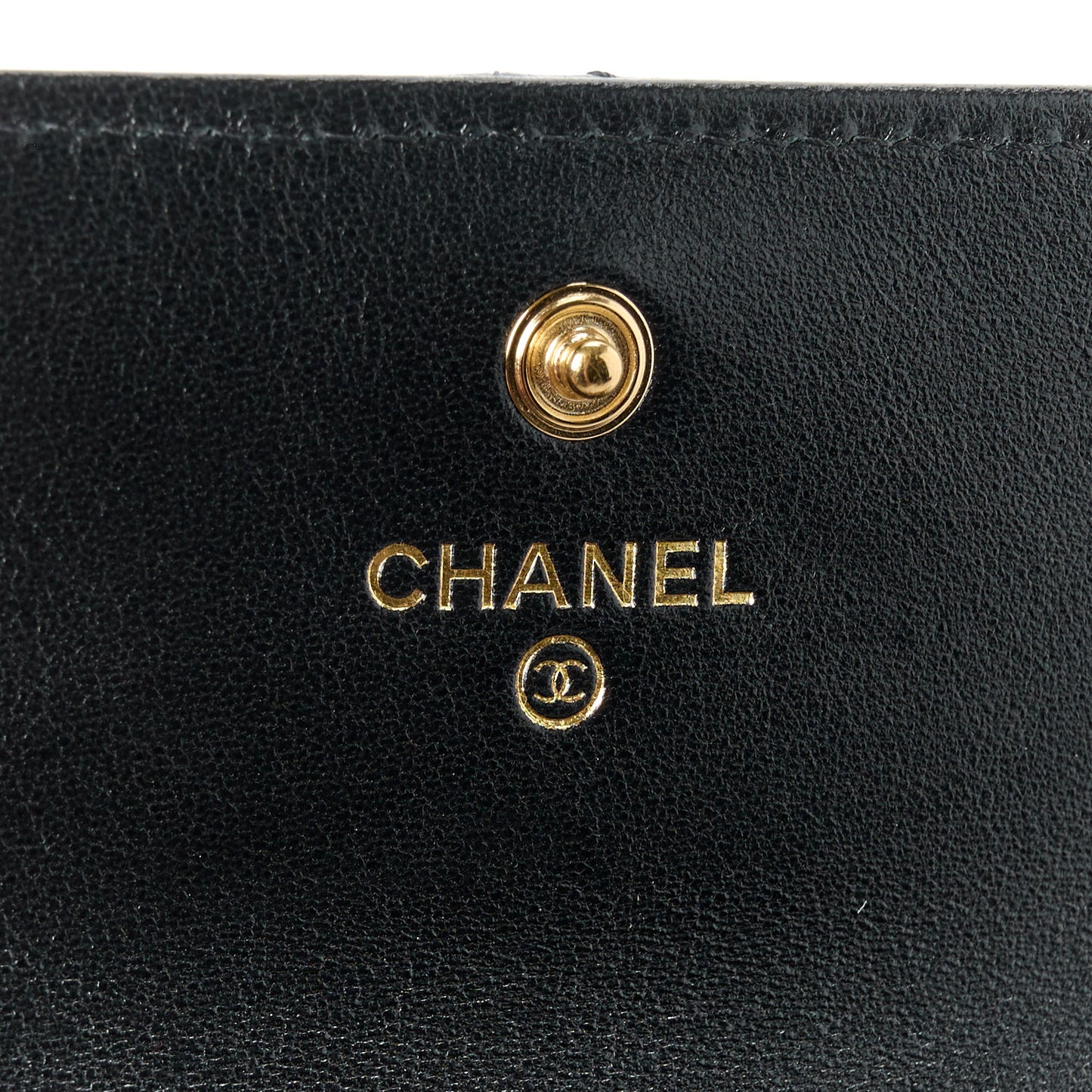 Lambskin Quilted Chanel 19 Flap Card Holder Black