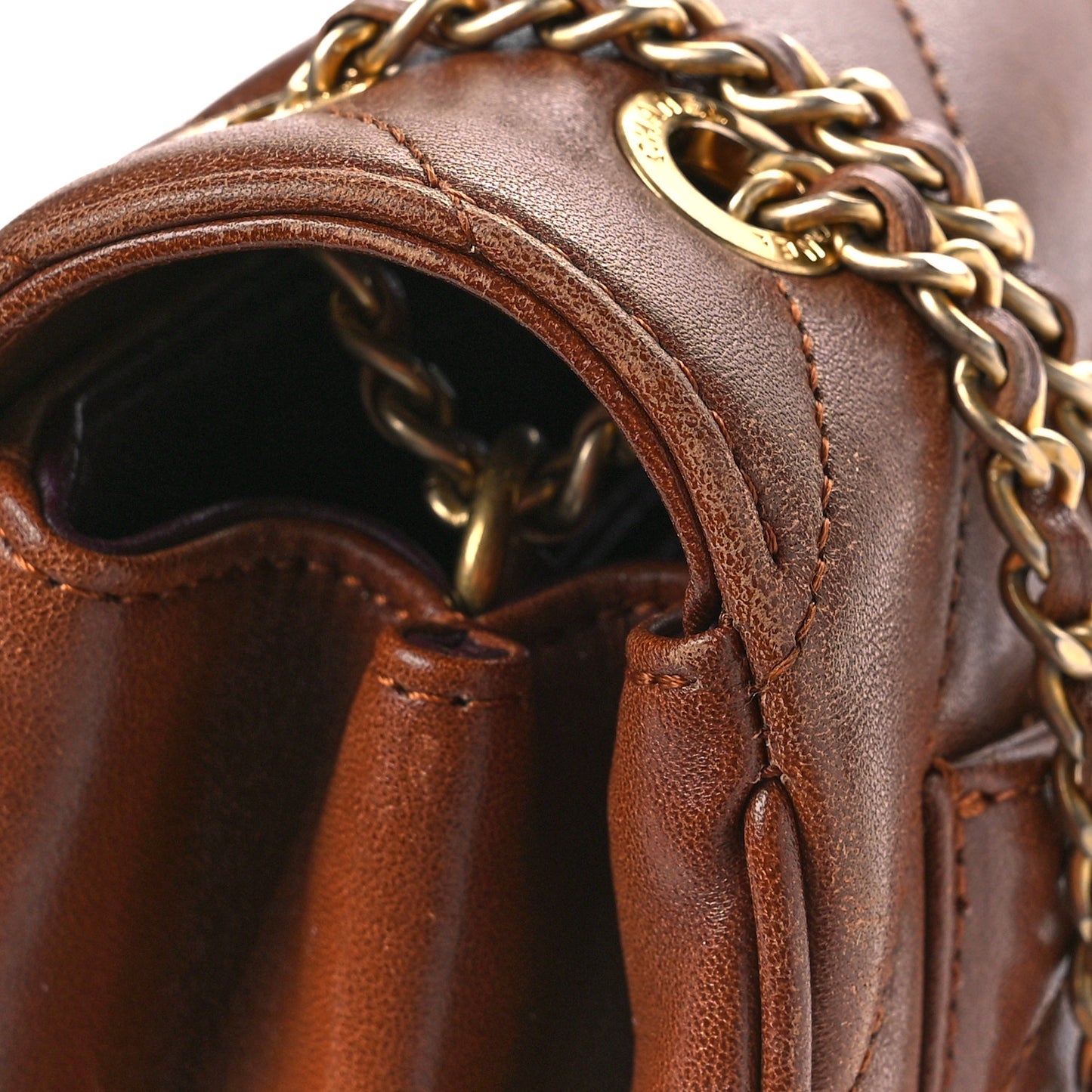 Lambskin Quilted Jumbo Coco Vintage Flap Brown