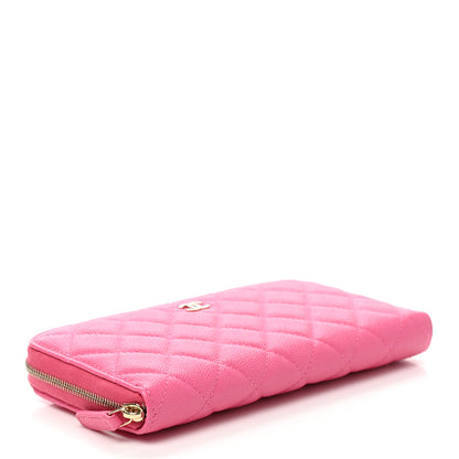 Chanel Caviar Quilted Large Gusset Zip Around Wallet Pink 4 of 8
