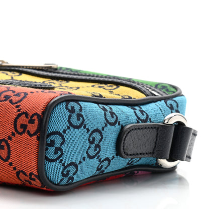 Gucci Monogram Multicolor Mini Retro Interlocking G Messenger Blue Rainbow Light Blue 19 of 19