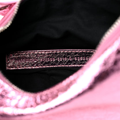 Balenciaga Metallic Agneau Arena Crystal Le Cagole Shoulder Bag XS Met Pink 8 of 10