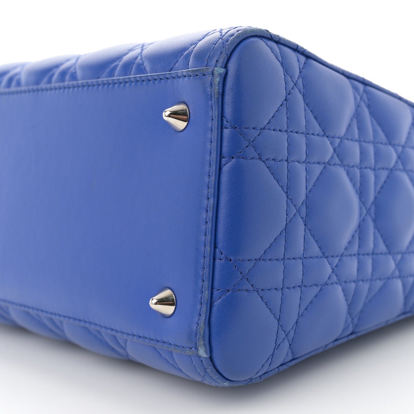 Lambskin Cannage Medium Lady Dior Blue Persan