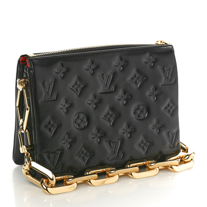 Louis Vuitton Lambskin Embossed Monogram Coussin BB Black 3 of 9