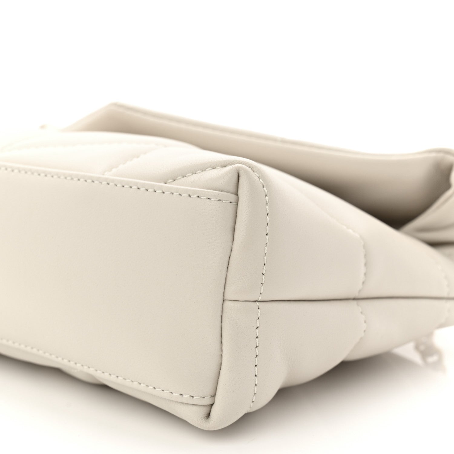 Saint Laurent Lambskin Quilted Toy Loulou Puffer Monogram Chain Satchel Crema Soft 9 of 9