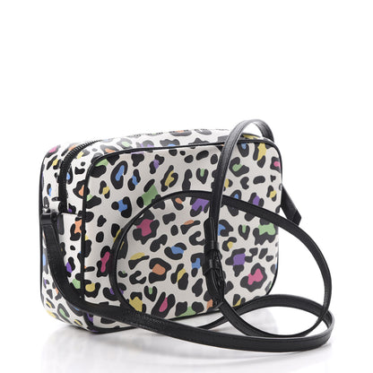 Saint Laurent Grain De Poudre Medium Classic Monogram Multicolor Leopard Print Camera Bag Black 3 of 11