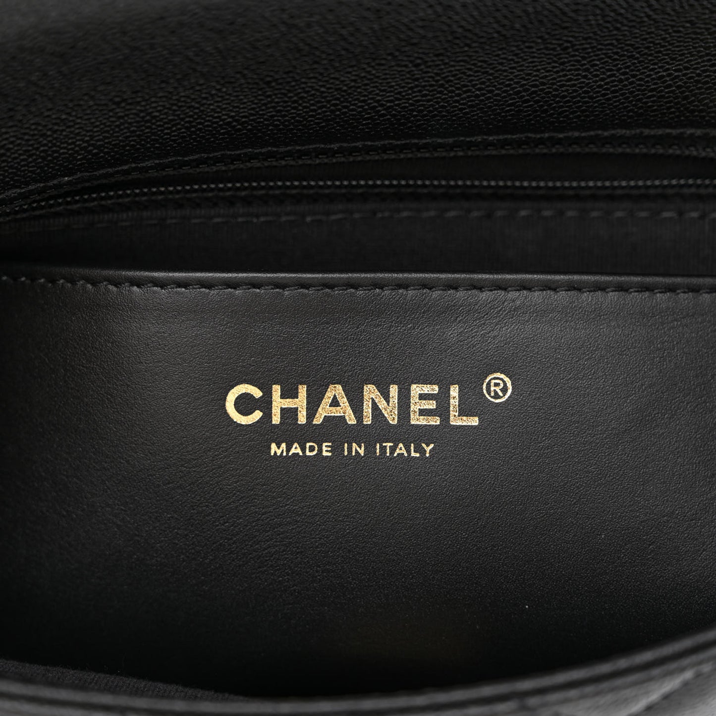 Shiny Caviar Quilted Mini Top Handle Flap Black