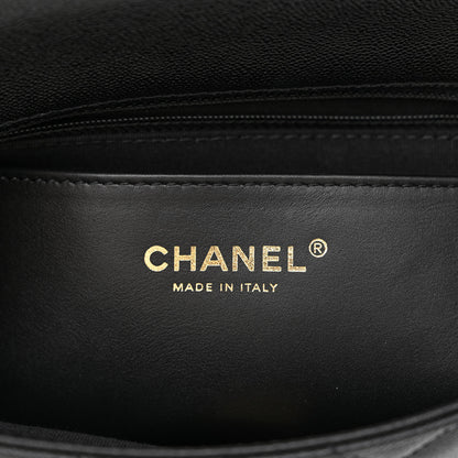 Chanel Shiny Caviar Quilted Mini Top Handle Flap Black 6 of 11