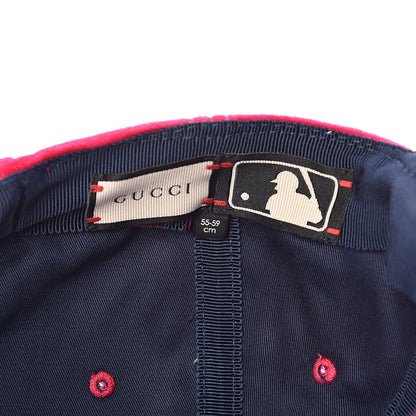 Gucci X MLB Velvet NY Yankees Baseball Hat 55-59 Pink 9 of 10