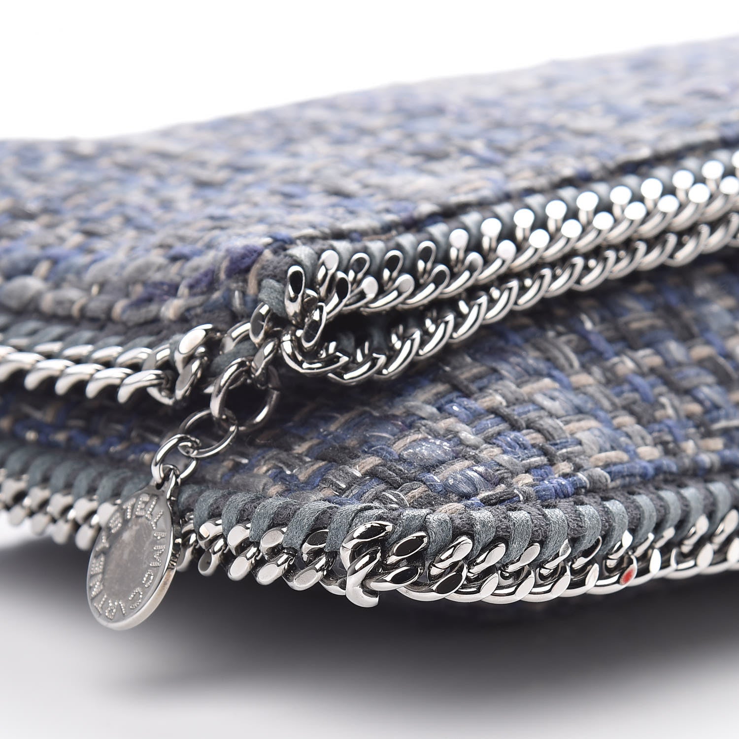 Stella McCartney Woven Boucle Fold Over Falabella Clutch Blue 10 of 11
