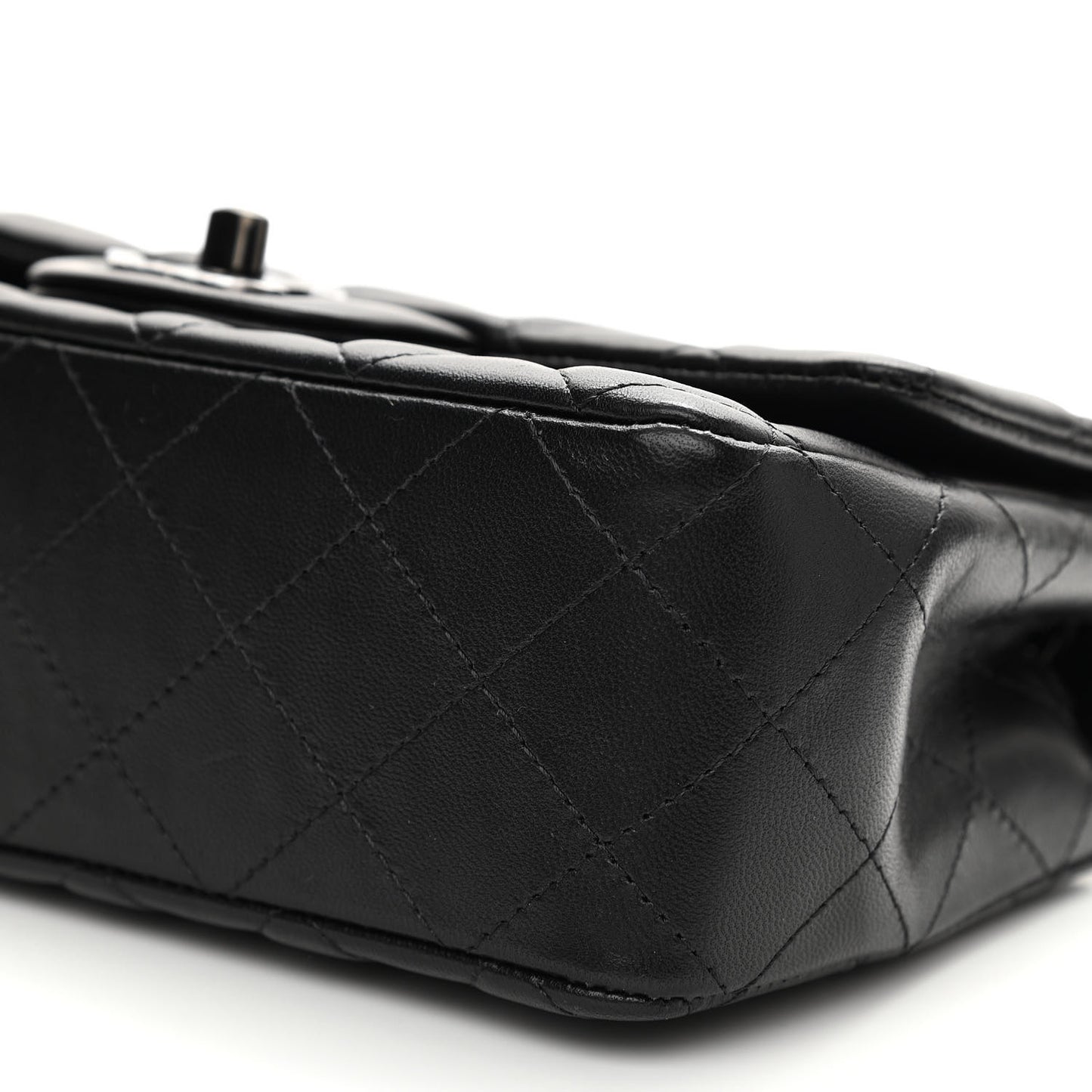 Lambskin Quilted Mini Rectangular Flap So Black